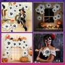 24 Set Halloween Decoration 6-12 Inch Large Poppy Flowers with Horror Props Artificial Crepe Paper Flowers Scary Props for Halloween Indoor Outdoor Wall Table Parties Backdrop Decor(White)