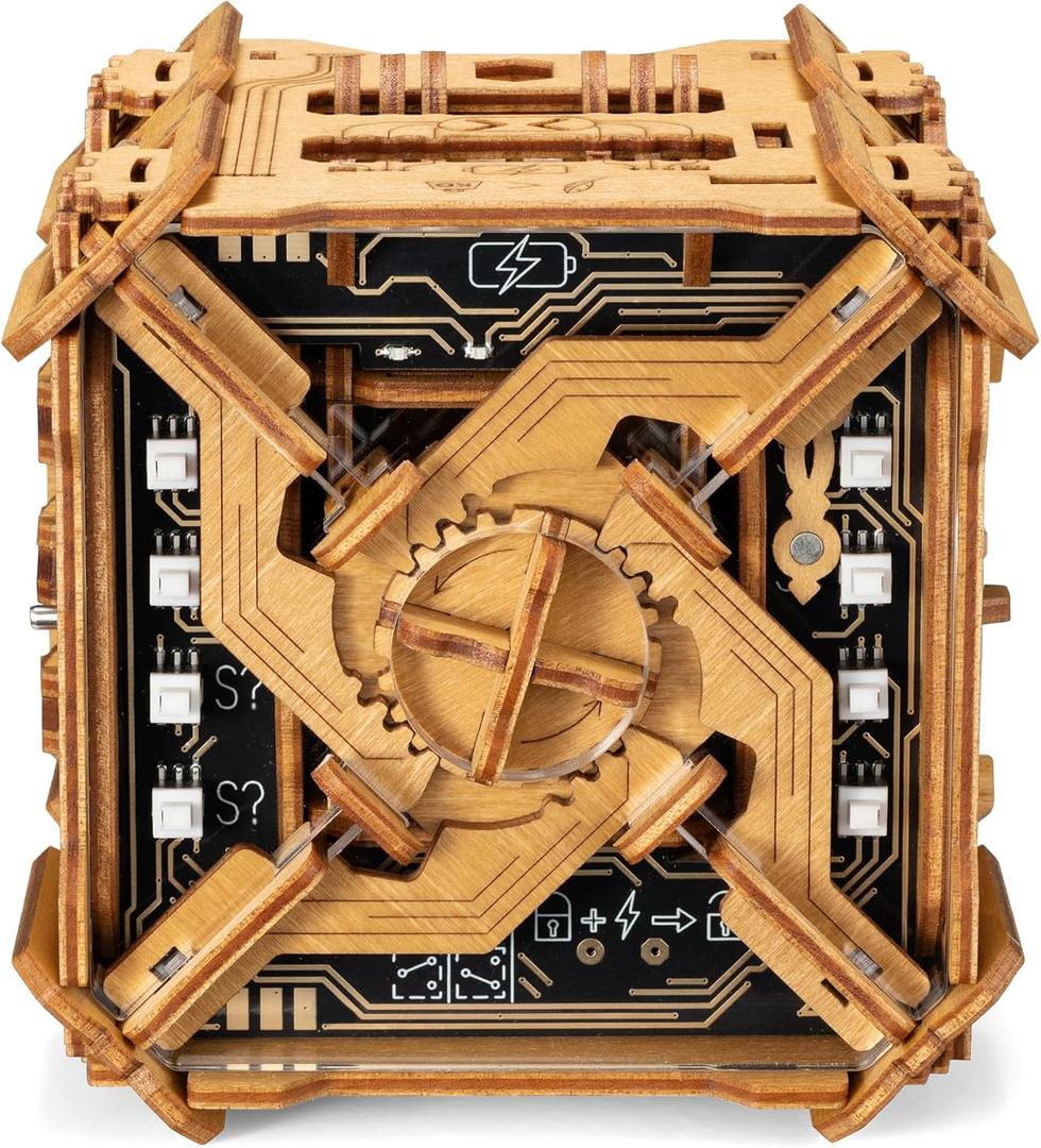 Puzzle Potato Tesla Box - Electronic Puzzle Box - Escape Room Game in a Box - Brain Teaser - 3D Wooden Puzzle for Adults - Money Puzzle Box for Cash Gift - Birthday GiftBox MoneyBox