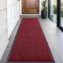OLANLY Front Door Mat Indoor Outdoor Entrance, Waterproof Heavy Duty Doormat, Fade Resistant, Low Profile, Easy Clean Patio Porch Welcome Floor Mats for Entry, 59x20, Wine Red
