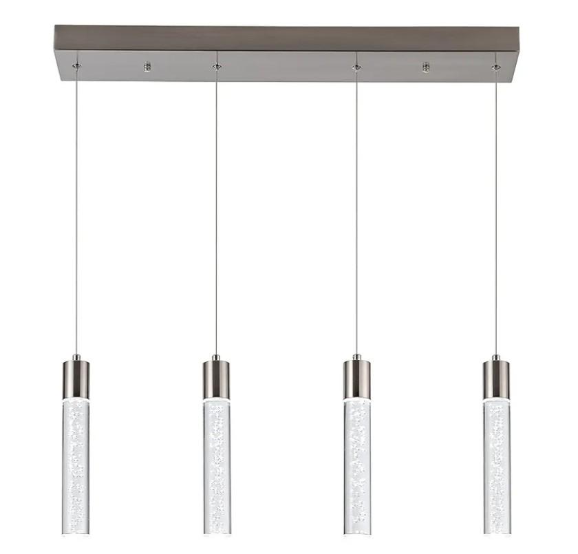 4-Light Pendant Light Fixtures for Kitchen Island, Updated Preminum LED Pendant Lighting with Crystal Bubble, 32W Modern Hanging Ceiling Light, 6000K Light for Dining Room,for Kitchen…