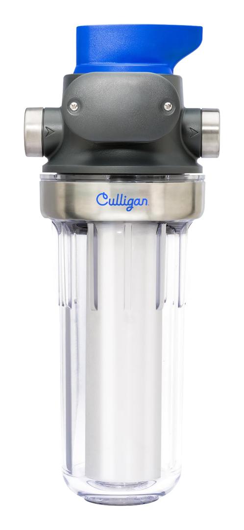 Culligan WH-S200-C Whole House Water Filter Housing  3/4" Inlet/Outlet, Standard Duty, Sediment Filtration System, Clear Housing, Pressure Relief Valve, NSF Certified