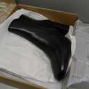 IDIFU IN3 Ankle Boots for Women Square Toe Short Heeled Booties GoGo Chunky Block Heel Dress Boots Comfortable Fashion Cute Fall Booties (Black)