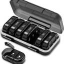 ONTERATE Weekly Pill Organizer 3 Times a Day, Large Pill Organizer 7 Days, Portable Pill Case 21 Days, Moisture Proof Large Pill Dispenser, Travel Pill Box for Vitamins Fish Oil Supplements (Black)