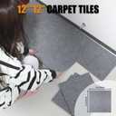 Peel & Stick Carpet Tiles 12x12 Inch - Premium Self-Adhesive Floor Squares with Soft Padding - 30 Tiles/30 Sq Ft per Box (Easy Installation, Removable Carpeting for Home & Office)