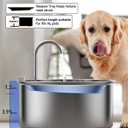 3.4Gal Dog Water Fountain for Large Dogs, 13L Stainless Steel Large Pet Fountain with Deeper & Wider Drinking Area, Automatic Dog Water Bowl Dispenser with Water Window(with 7 Filters) (Silver)