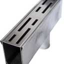 Pool Deck Drain Channel Accessories, End Cap with 1-1/4" Diameter Round Pipe Bottom Outlet & 1 Connectors for 1-11/16" Wide SXSJMY Pool Drains/Mini Water Drainage Channel