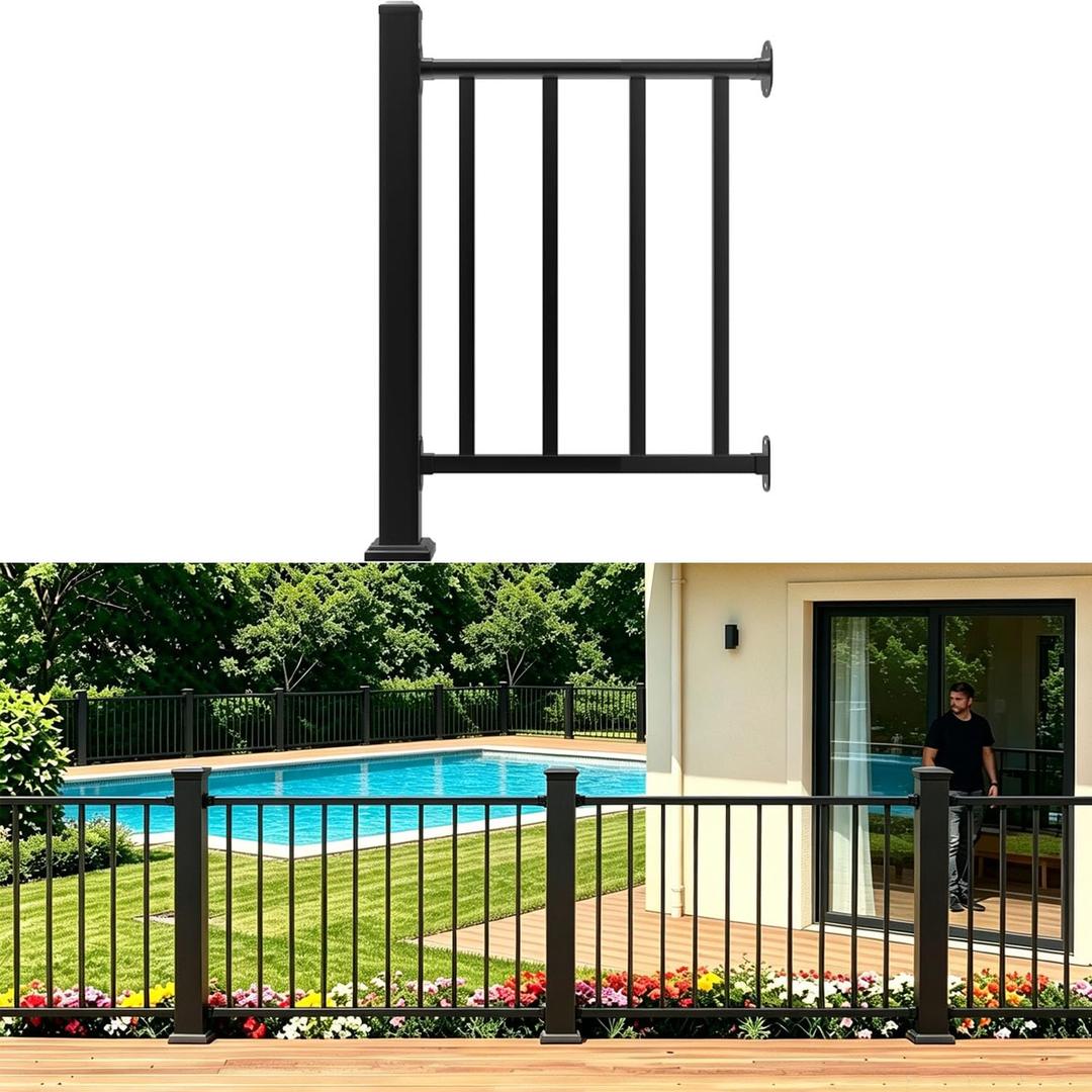 Deck Railing Kit, 36 in H x 2 ft W Porch Railing with Post