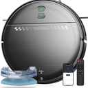 Robot Vacuum and Mop Combo, 2-in-1 Mopping Robot Vacuum Cleaner with 2300Pa Suction, 2.87'' Slim Design, Wi-Fi/App/Voice Control, 3D Obstacle Avoidance&Self-Charging for Hard Floors, Carpets, Pet Hair (Black)