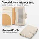 for MagSafe Wallet, Magnetic Phone Wallet RFID Blocking, Slim 5-8 Card Holder with Cash Slot & Clear ID Window, Minimalist Mag Safe Wallets for iPhone 17/16/15/14/13/12 Series, Oatmeal Beige