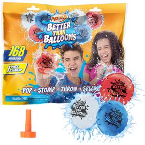 NERF Better Than Balloons Water Toys, 168 Pods, Easy 1 Piece Clean Up, Lots of Ways to Play, Backyard Water Fun, Gifts for Kids, Ages 3+, Red/White/Blue  