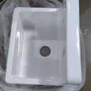 White Utility Sink 21 Inch, Wall Mount Farmhouse Sink, Deep Bowl High Back Laundry Sink with Accessories, Fireclay Porcelain Floating Slop Tub for Laundry Room, Kitchen, Garage, Bathroom, 21x16x18 inches