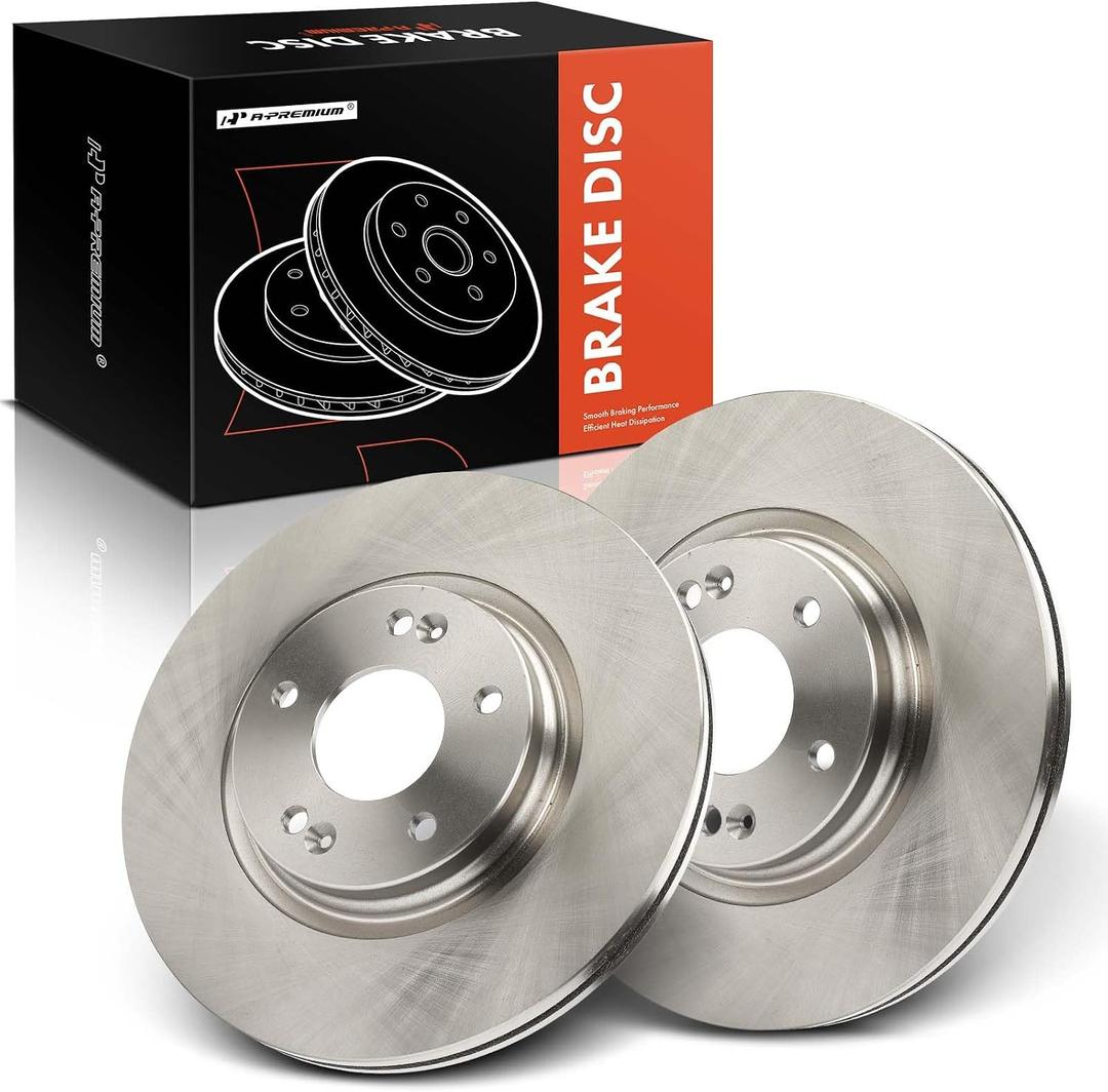 A-Premium 12.00 inch (305mm) Front Vented Disc Brake Rotors Compatible with Select Hyundai and Kia Models - Elantra, Sonata, Tucson, Veloster, Soul, Optima, Forte, Forte5, Sportage, Niro EV, 2-PC Set