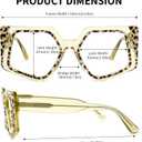 Zeelool Oversized Eyeglasses Frames for Women Geometric Blue Light Glasses Non Prescription Eyewear Frames (Tortoise-brown)