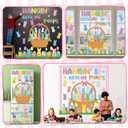 71Pcs Easter Bunny Bulletin Board Classroom Decorations Spring Candy Bunnies Egg Door Decorations Multi-Color Rabbits Paper Cutouts Door Wall Stickers for Church Sunday School Chalkboard Decor