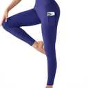 UINKE High Waist Leggings for Women Tummy Control Yoga Pants with Pockets Running Athletic Workout Leggings 4 Way Stretch Size L