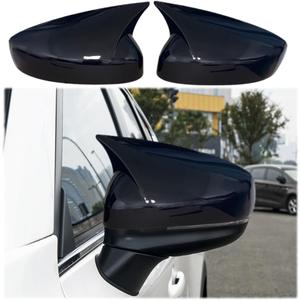 MUXEE 2PCS New Rear Mirror Cover Caps for Mazda CX5 CX-5 2017 2018 2019 2020 2021 2022 2023 2024 2025 ABS Side Door Wing Mirror Covers Exterior car Accessories, Bright Black