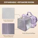 Lollimeow Expandable Cat Carrier Backpack for Large Cats - Airline Approved Pet Carrier Backpack for Small Dogs, Hiking & Travel, Waterproof with Breathable Mesh, 14lbs Capacity (Lavender, Standard)