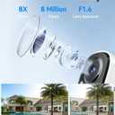 LongPlus 8MP Security Cameras Wireless Outdoor: 4K Battery Powered Security Camera, Outside Camera Support 2.4G/5GHz WiFi, 24/7 Recording, Color Night Vision, AI Motion Detection, SD/Cloud Storage