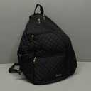 Sucipi Women's Pickleball Backpack - Quilted Crossbody Sling Bag for Tennis & Pickleball Paddle (Medium, Black)