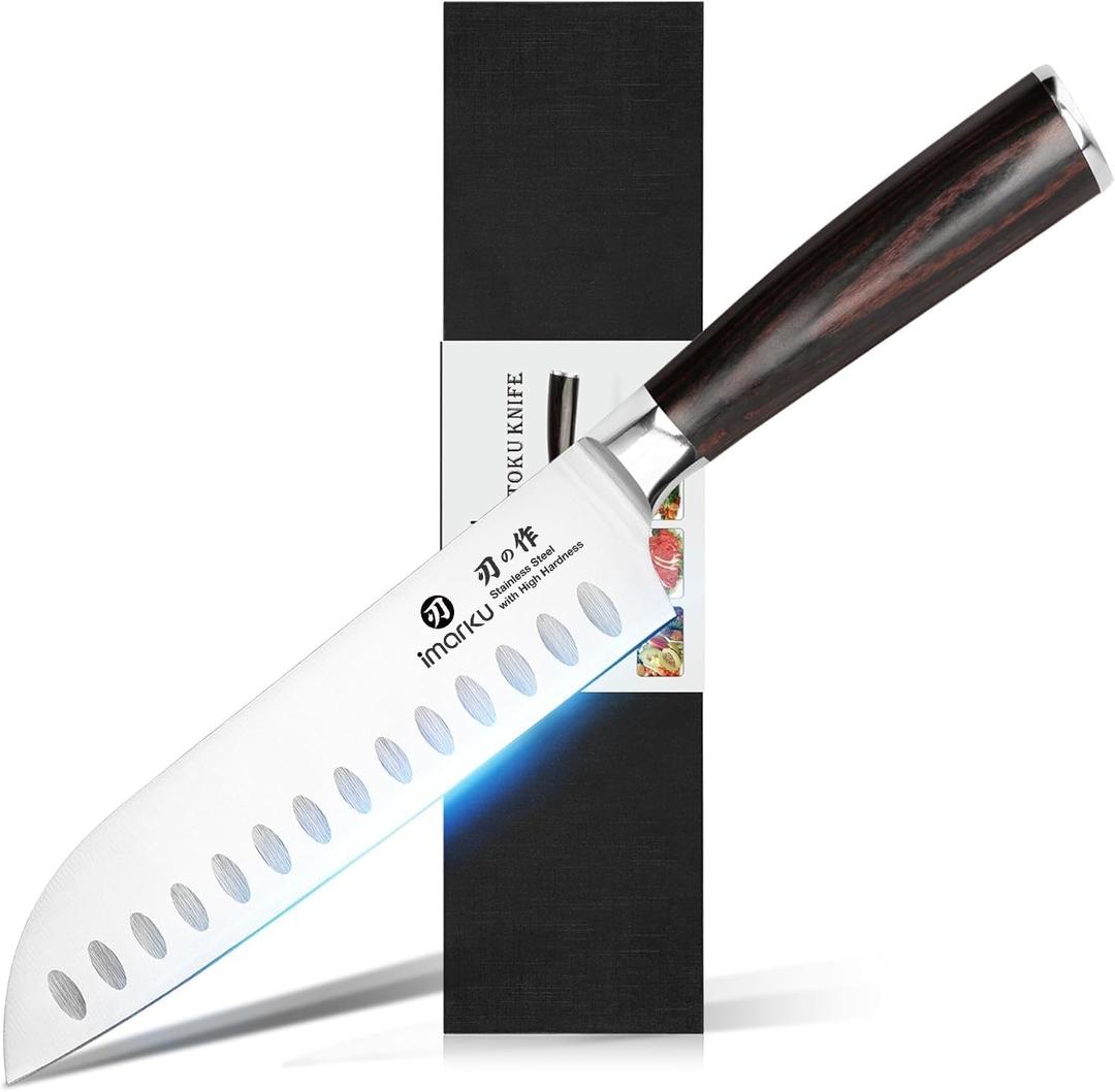 imarku Santoku Knife-Super Sharp Chef Knife Made of High Carbon Stainless Steel,Kitchen Knife with Ergonomic Handle,Best Gift Sharp Knife on Christmas and Birthday for Her Him