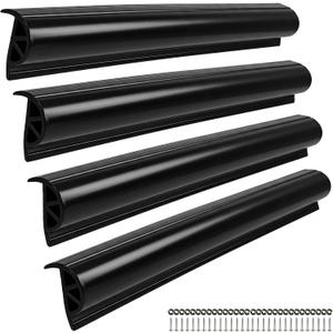 12/16/24FT Marine Dock Bumpers,P-Type PVC Dock Bumper Fenders for Horizontal Decks or Piers Protection,Hardware Inclded(White/Black/Grey)