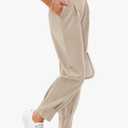 CFLONGE Women's Summer High Waisted Pants for Women 2025 Casual Ankle Length Pant for Work Office Trouser Slacks with Pockets, Medium