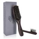 100% Boar Bristle Hair Brush for Fine & Thin Hair - Handmade Wooden Slick Back Brush for Men & Women, Adds Shine, Smoothness & Volume, Medium Soft Pure Bristle for Beard and Hair Care