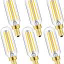 Dimmable T6 LED Bulbs 8W E12 Edison Light Bulbs Soft White 3000K Candelabra Incandescent Bulbs 100 Watt Equivalent Vintage LED Filament Edison Candle Bulb with Decorative,800lm, 6Pack.