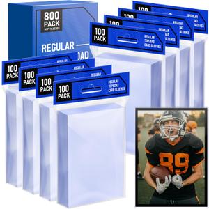 2 x WVM 800 Count Card Sleeves for Trading Cards, Soft Penny Card Sleeves Clear Plastic Card Protectors for Baseball Football Sports and Game Cards (Cards Not Included)