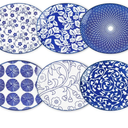 Selamica Small Dinner Plates, Oval Dessert Plates Ceramic, 6 Inch Small Plates for Appetizer, Cake, Snacks, Microwave Dishwasher Safe, Set of 6, Vintage Blue