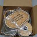 iMucci Bathroom Accessories Set 5Piece Beige Bathroom Sets, Toothbrush Holder, Toothbrush Cup, Lotion Soap Dispenser, Soap Dish and Qtip Holder Bathroom Decor