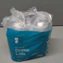 GUSTO [100 Count] Clear (No hole) Dome PET Plastic Lids 98mm Rim for 12, 16, 20 & 24 oz. Milkshake Cups (Formerly Comfy Package)