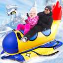 Snow Tube, 64 Inch Super Large Inflatable Spaceship Snow Sled for Kids & Adults, Cold-Resistant and Thickened Heavy Duty Snow Sled with Sturdy Handles, Great Winter Outdoor Fun Toys for Kids and Family