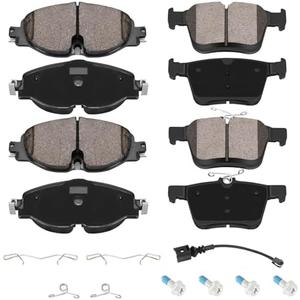 HECHENQICHE D1760+D1761 Front and Rear Ceramic Brake Pads Kit Fit For Audi A3 2015-2020, For A3 Quattro 2015-2018, For TT Quattro 2016-2020, For Volkswagen Jetta 2019-2024, For Taos 2022-2024