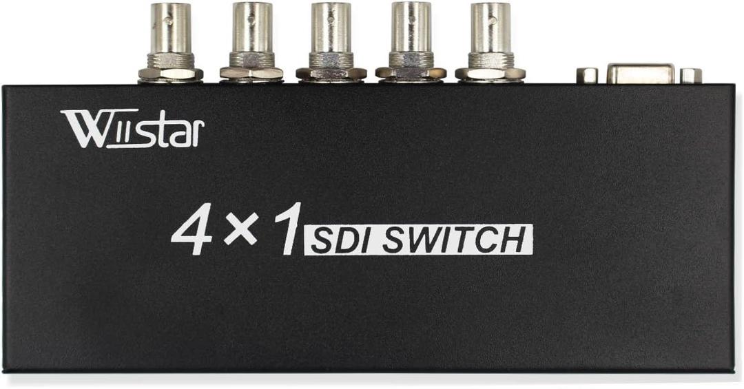 Wiistar 4x1 SDI Switcher with ReClock Technology, Supports SD, HD, 3G SDI up to 1320 Ft (4 Inputs, 1 Output)