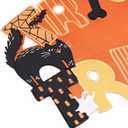 Halloween Table Runner Embroidered 36 Inches Long Spooky Orange Black Cat Ghost Spider Web Pumpkin Coffee Dining Table Runner for Party Holiday