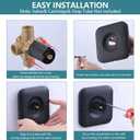 Replacement Escutcheon Plate, Compatible with Moen Genta LX Posi-Temp, for One-Handle Tub and Shower Faucets, Single Metal Square Shower Escutcheon Kit, Matte Black