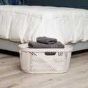 Mind Reader 40L Laundry Basket, Clothes Hamper, Premium Wicker Design, Plastic, Ivory, Single