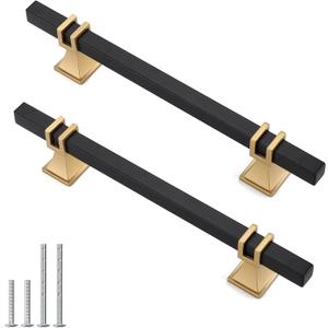 10 Pack 5 Inch Black and Gold Cabinet Pulls Black and Gold Cabinet Handles Kitchen Cabinet Handles Dresser Drawer Pulls Kitchen Cabinet Hardware