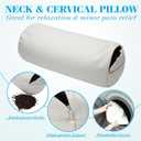 DoubleFill Buckwheat Pillow Cylinder Bolster Pillow to Provide Firm Support, Cervical Neck Roll Adjustable with Organic Pillowcase, Tartary Buckwheat Hulls