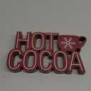 Roowest Christmas Hot Cocoa Bar Sign, Hot Cocoa with Mug Words Wood Tabletop Decoration Coffee Bar Wooden Block Sign for Table Shelf Home Kitchen Coffee Shop