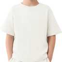 Haloumoning Toddler Baby Boy 2 Piece Outfits Kids Short Sleeve T-Shirts Elastic Waist Shorts Summer Clothing Sets 9M-8Y (5-6 Years)