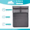 DREAMCARE King Size Sheets Set - 6 pcs Breathable Cooling Bed Sheets - up to 21" Extra Deep Pocket King Sheet Set with Side Pockets - Extra Soft 100% Brushed Hypoallergenic Hotel Luxury Bedding - Gray