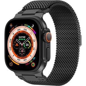 Milanese Loop Compatible for Apple Watch Ultra 3 2 1 Band 49mm 46mm 45mm 44mm 42mm, Men Stainless Steel Rugged Mesh Band with Strong Magnetic Clasp, Adjustable Metal Strap for iWatch Series 11/10/9/8/7/6/5/4/SE/Ultra