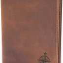 WANDERINGS Leather Travel Wallet with Passport Holder - 5.5" x 4" - Genuine Leather Case with RFID Blocking for Men and Women - Folding Wallet for Passports