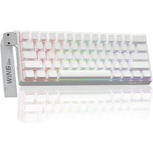 Aula WIN60 HE - 60% Mechanical Gaming Keyboard Wired, Hall Effect Magnetic Switch Hot Swappable, Adjustable Actuation RT Mode, 8000 Hz Polling Rate, RGB Keyboard 60 Percent Compact Design for PC (White)