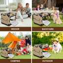 Garnpet 36 Inch Collapsible Soft Dog Crate for Large Dogs, 4-Door Foldable Travel Dog Kennel with Durable Mesh Windows for Indoor & Outdoor Portable Pet Crate, Soft Side Dog Crate, Beige