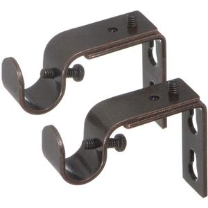 Ivilon Short Projection Brackets for Curtain Rods - for 1/2 or 5/8 Inch Rods. Set of 2 - Oil Rubbed Bronze