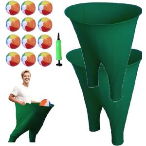 Granny Pants Yard Game Sets(2Pcs), Granny Pants Outdoor Games for Adults and Family, Party Field Day Games with 12 Bouncy Balls, More Balls for Backyard Park Beach (Green)