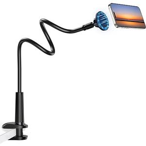 Magnetic Gooseneck Phone Holder Mount for iPhone 17/16/15/14/13/12 - Magnetic Stand Tabletop Clamp 360°Rotation Adjustable for Office/Home Compatible with iPhone 17 16 15 14 13 12 Mini Plus Pro Max